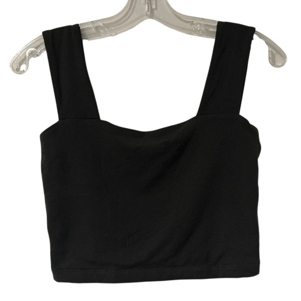 NWOT Susana Monaco Essential Wide Strap Crop Top, Dark Gray Black, Women's XS–S